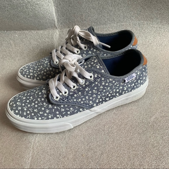 Vans Blue and white Flower Lace-up Shoes Size  7.5 - Picture 4 of 10